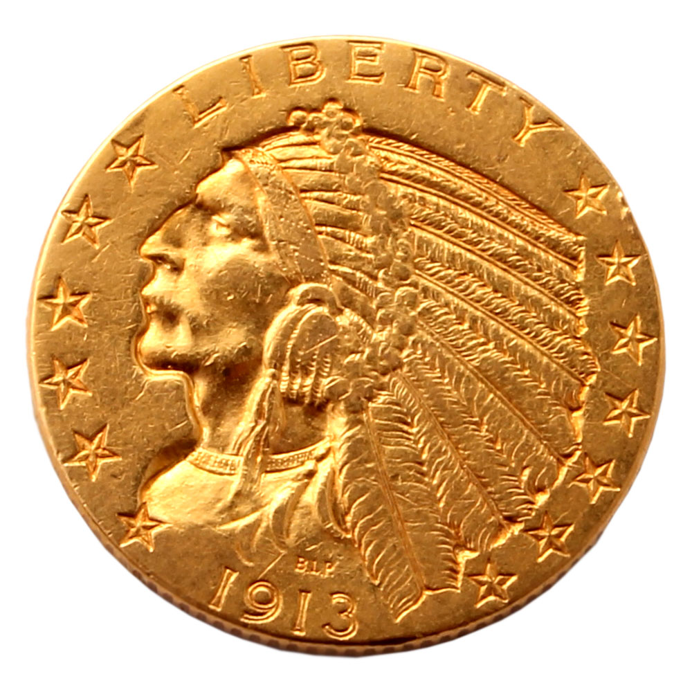 1913 Indian Head US 5 Gold Coin Rare coin for coin collectors